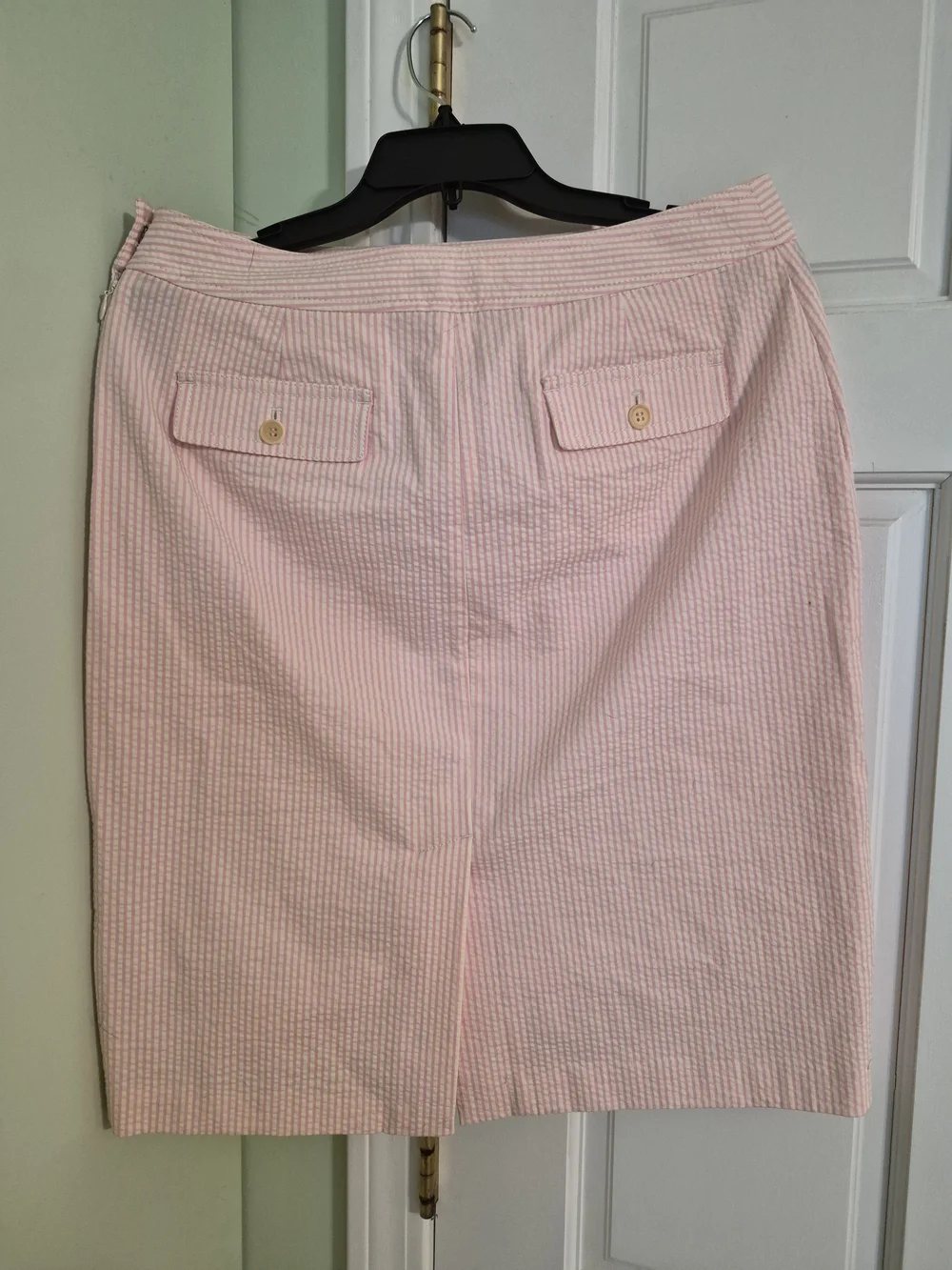 J. Crew Light Pinkand White Stripe Adorable Pencil Skirt